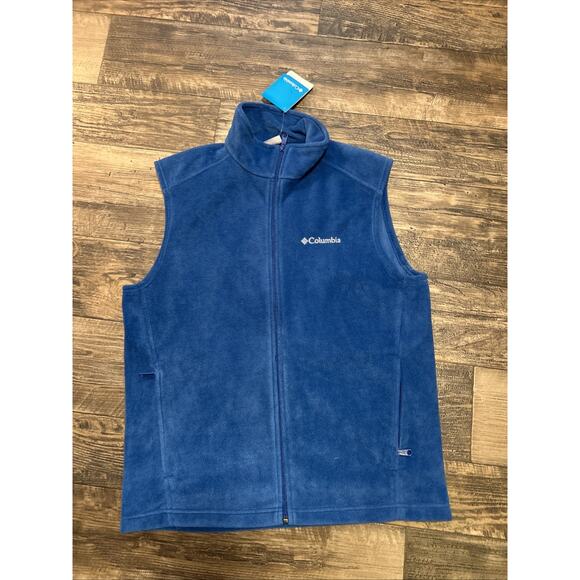 NEW Columbia Vest Men’s Fleece Royal Blue Medium M Full Zip - Picture 1 of 6